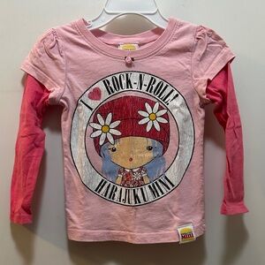 Harajuku Mini Pink Long Sleeve Little Kids Shirt Size 2